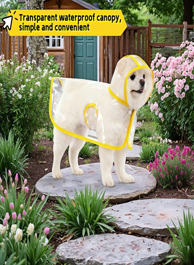 RyanDesign Clear Dog Raincoat, Transparent PVC Cape Style Pet Rain Jacket with Hidden Leash Hole, Adjustable Double Buckle for Small Dogs (Yellow, Medium) - Image 5